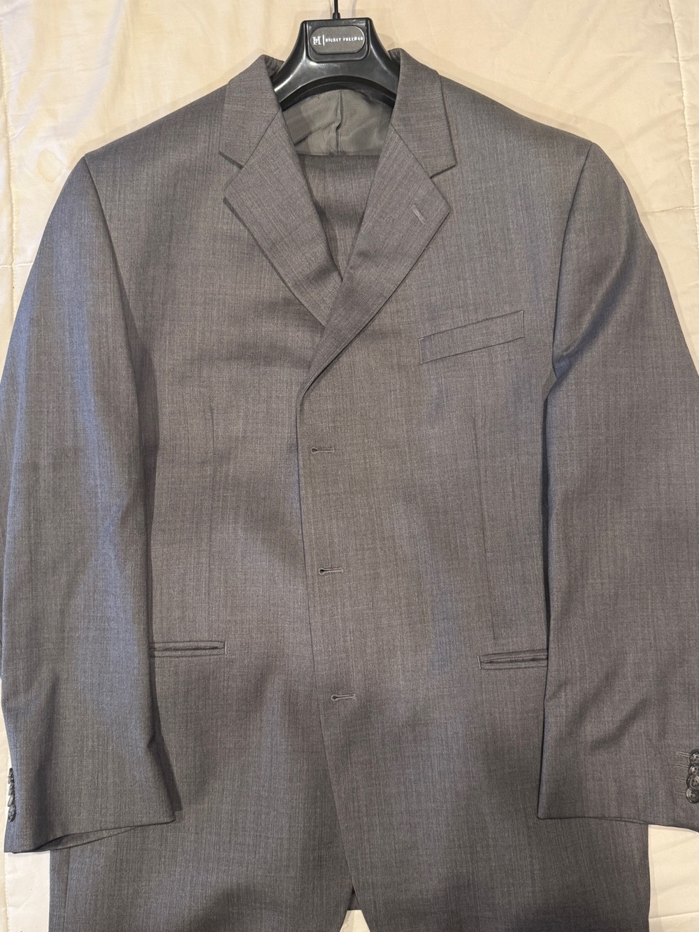 Calvin Klein Men's Charcoal Gray Single-Breasted Suit Jacket